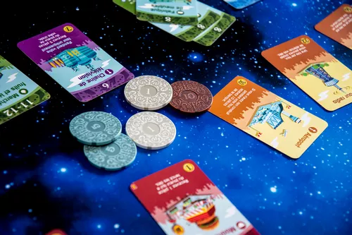 Test de minivilles, jetons poker pour remplacer les pièces en carton